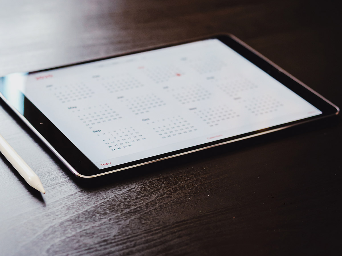 Ipad showing calendar