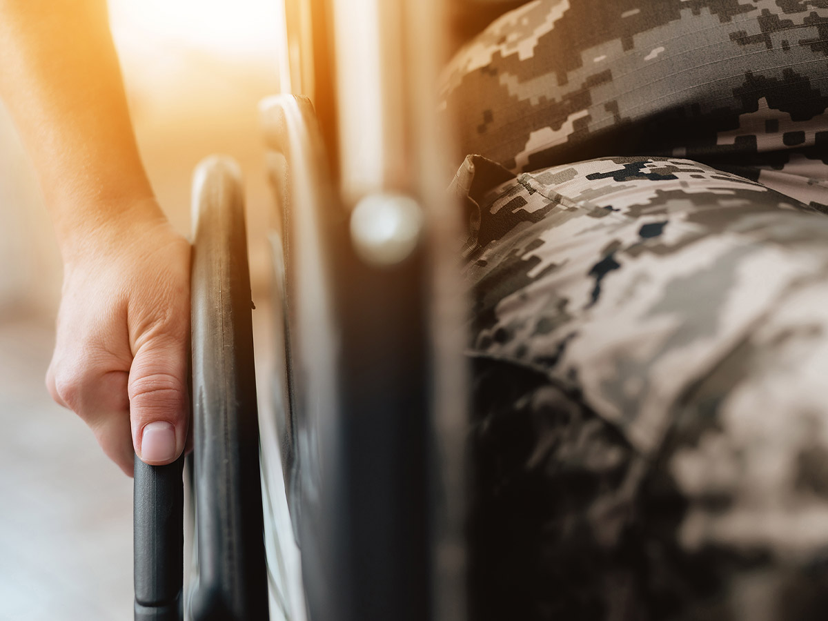 military veteran in wheelchair